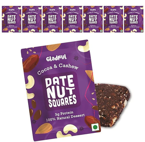 Gladful Cocoa & Cashews Date Nut Square